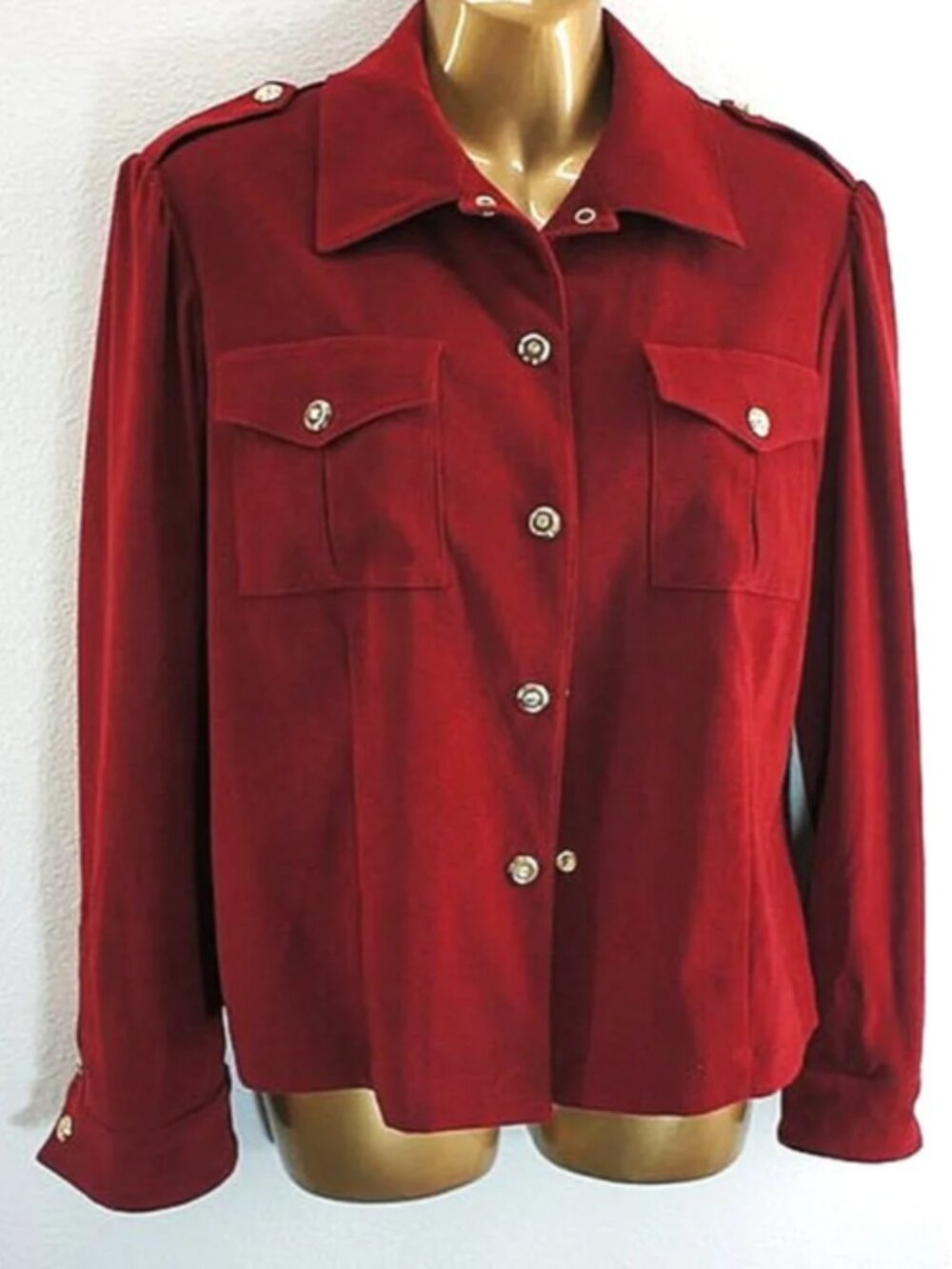 St John Sport Burgundy Snap Jacket size P